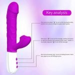 Thrusting Sucking Rabbit Vibrator，G Spot Vibrator 3 Thrusting Rotating and 7 Sucking Modes