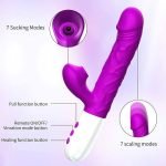 Thrusting Sucking Rabbit Vibrator，G Spot Vibrator 3 Thrusting Rotating and 7 Sucking Modes