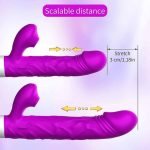 Thrusting Sucking Rabbit Vibrator，G Spot Vibrator 3 Thrusting Rotating and 7 Sucking Modes