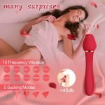 Rose Clitoral Sucking G Spot Vibrator & Clit Sucker Nipple Dildo Rabbit Vibrator