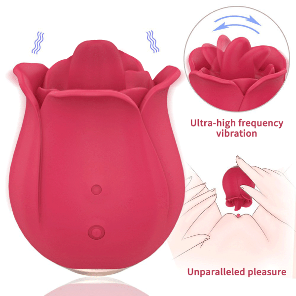 Rose Tongue Licking Vibrator Clitoral Stimulation Sex Toy