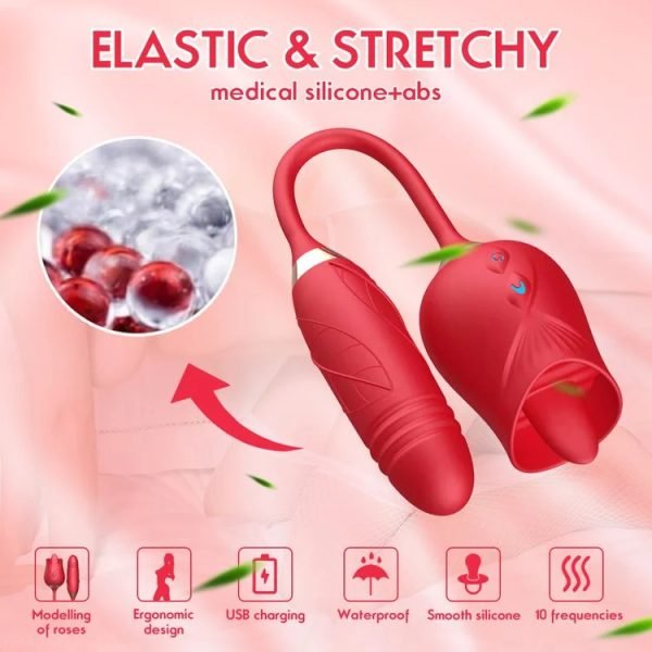 Rose Toy Licking Double Design Bullet Vibrator Pro