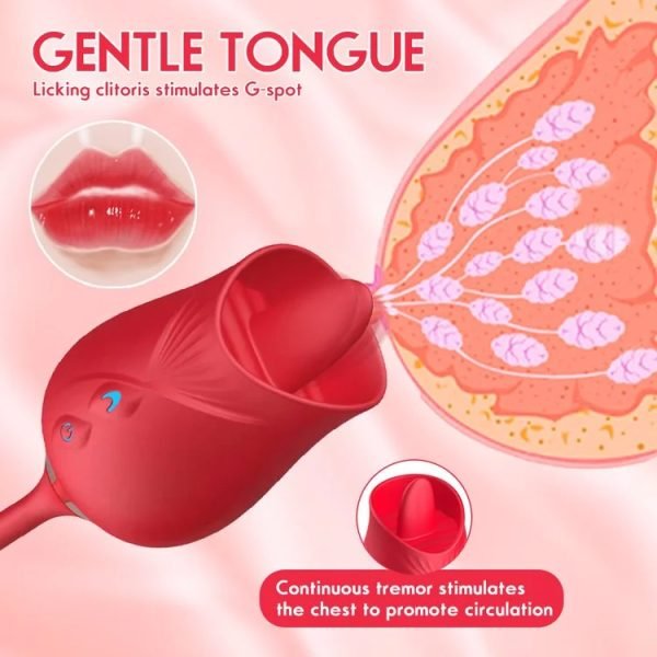 Rose Toy Licking Double Design Bullet Vibrator Pro