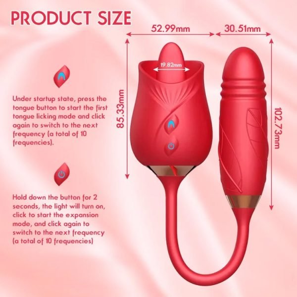 Rose Toy Licking Double Design Bullet Vibrator Pro