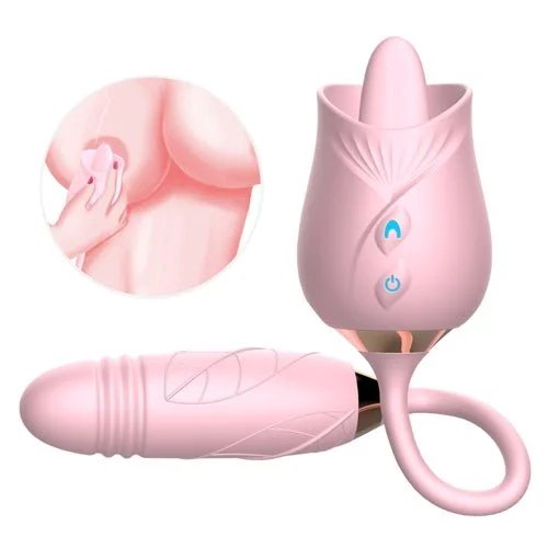 Rose Toy Licking Double Design Bullet Vibrator Pro