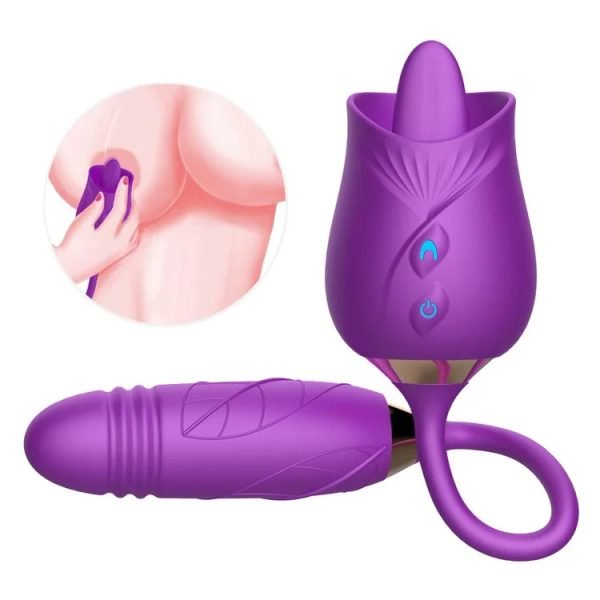 Rose Toy Licking Double Design Bullet Vibrator Pro