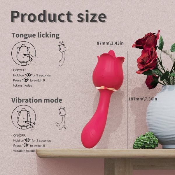 Rose Vibrator Nipple Licking Stimulator