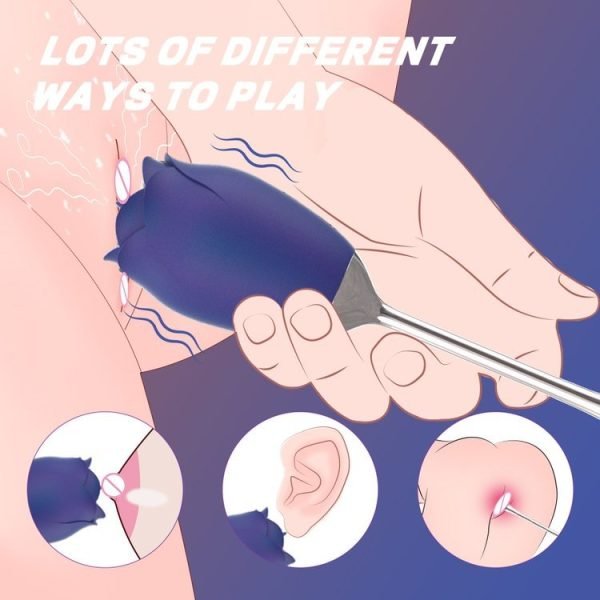 Silicone Rose Vibrator With Tongue Licking For Women
