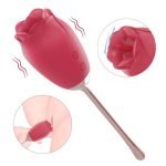 Silicone Rose Vibrator With Tongue Licking For Women