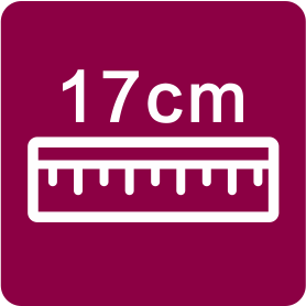 17cm (Not available for 165cm MAX)