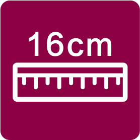 16cm (Not available for 165cm MAX)